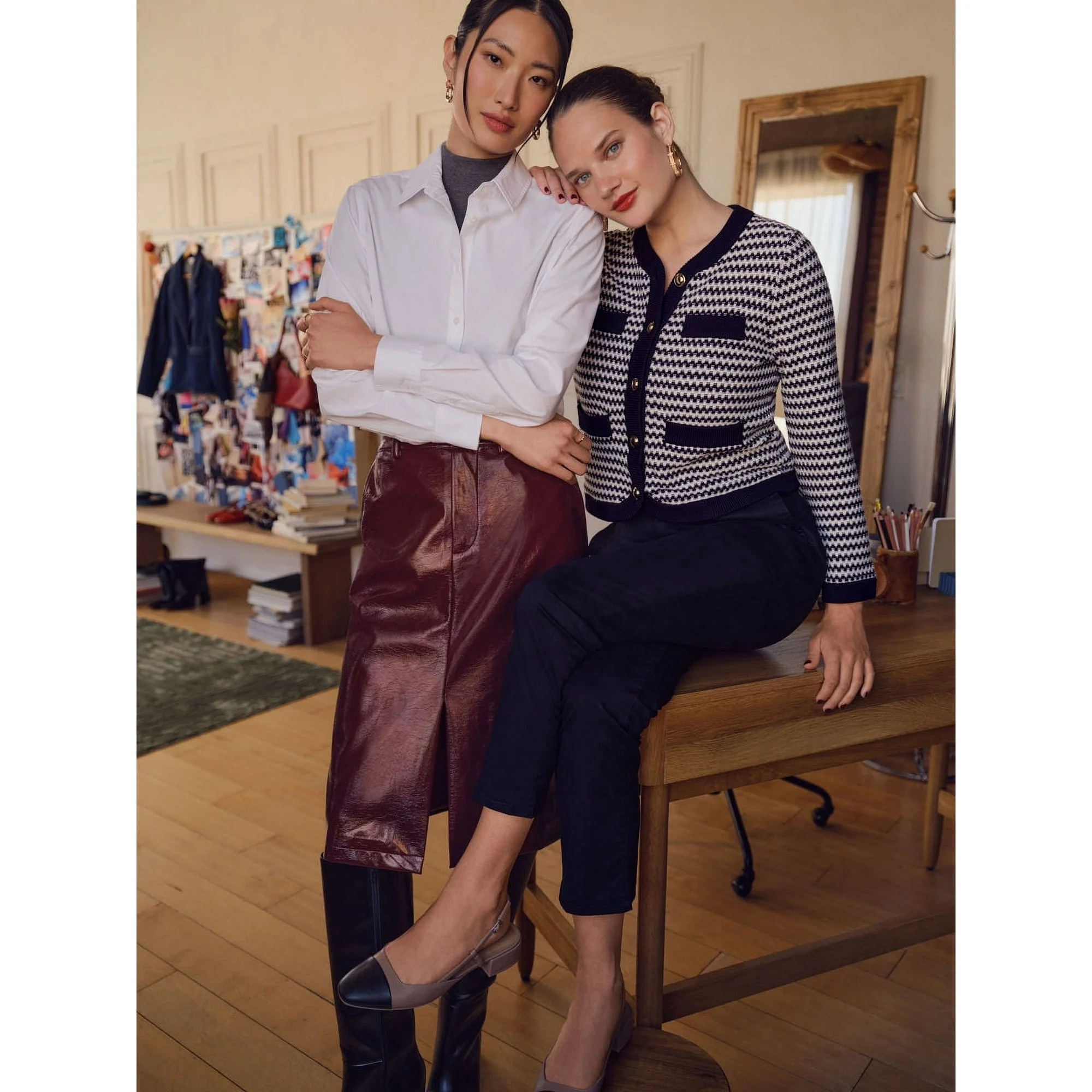 Time and Tru Women's Faux Leather Block Heel Slingbacks - Image 3