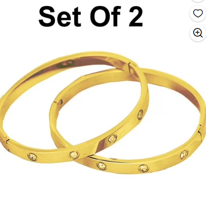 14k Bonded Gold Bangle Bracelet, Best Unisex Gift for Mother, Father, Girlfriend, Boyfriend, Her, Him, 14K Bracelet by Artisan Jeweler (Set of 2)