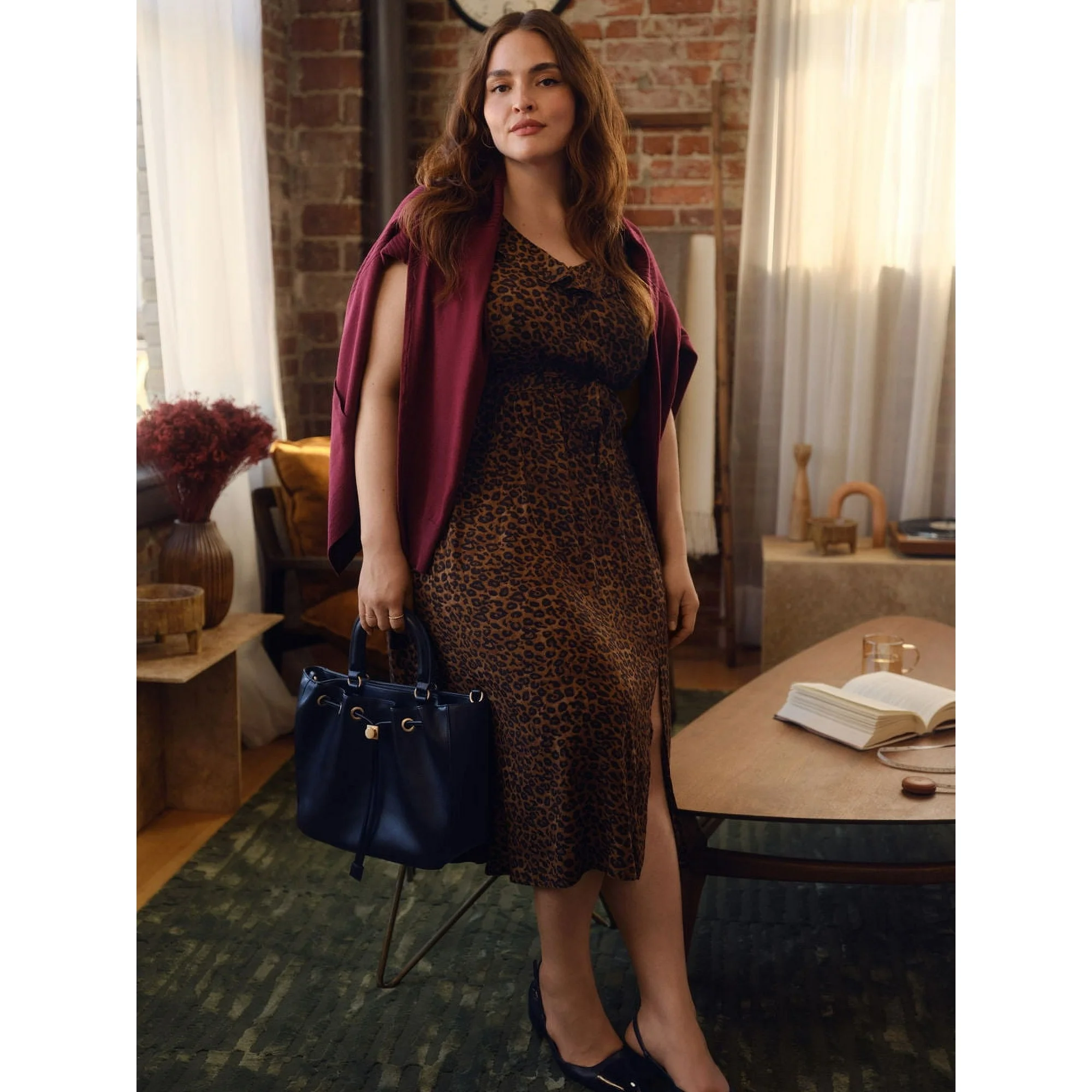 Time and Tru Women's Faux Leather Block Heel Slingbacks - Image 13